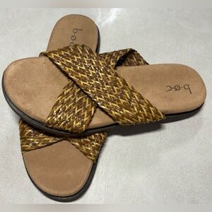 b.o.c. Brown Woven Slide Sandals